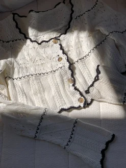 Online Contrast Binding Knit Cardigan Cardigans|Sweaters & Cardigans