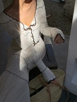 Online Contrast Binding Knit Cardigan Cardigans|Sweaters & Cardigans