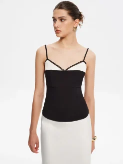 Clearance Contrast Binding Lace Trim Cami Top Tank Tops & Camis|Tops