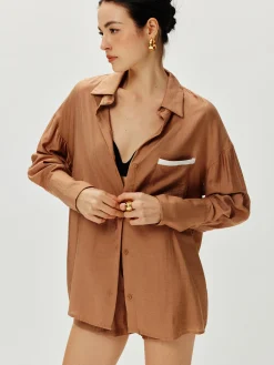Discount Contrast Binding Loose Shorts Set Shorts Sets|Shorts
