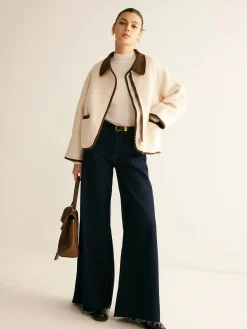 Hot Contrast Binding Minky Jacket Outerwear|Jackets