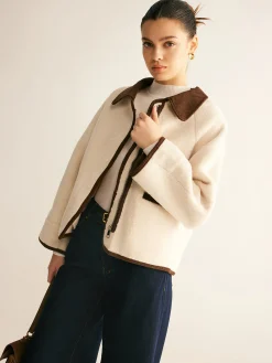 Hot Contrast Binding Minky Jacket Outerwear|Jackets