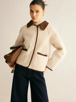 Hot Contrast Binding Minky Jacket Outerwear|Jackets