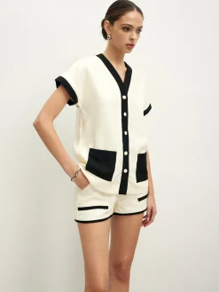 Sale Contrast Binding Pockets Shorts Shorts|Matching Sets