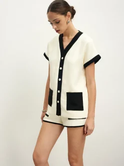 Sale Contrast Binding Pockets Shorts Shorts|Matching Sets