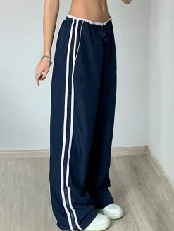 Sale Contrast Binding Zipper Long Pants Pants|Bottoms
