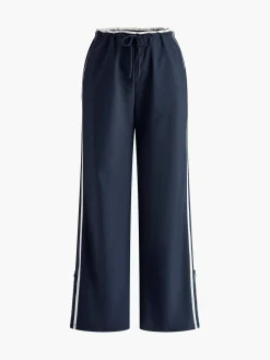 Sale Contrast Binding Zipper Long Pants Pants|Bottoms
