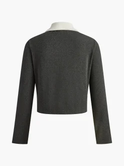 Best Contrast Collar Breasted Petite Blazer Outerwear|Blazers