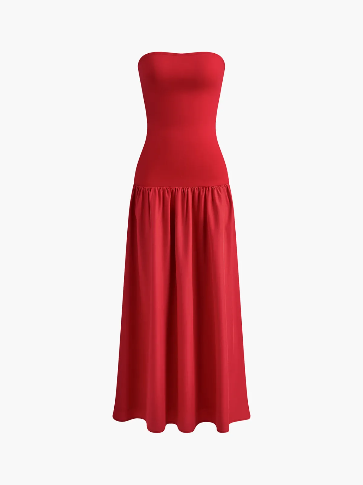 Contrast Color Tube Long Dress Casual Dresses|Work Dresses