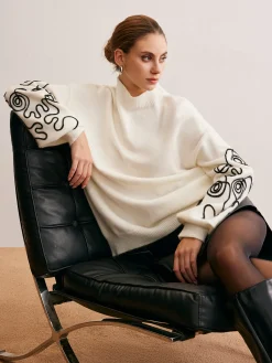 Best Contrast Curve Shift Sweater Sweater Tops|Sweaters & Cardigans