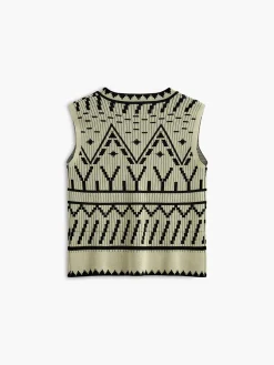 Clearance Contrast Knit Vest Sweater Vests|Sweaters & Cardigans