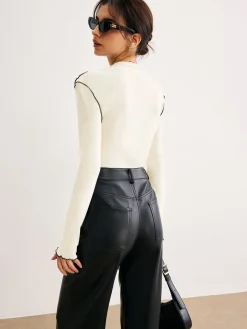 Discount Contrast Lettuce Trim Blouse Blouses & Shirts|Tops