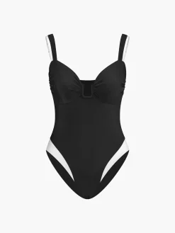 Best Contrast One-Piece Swimsuit Swimwear|Tops