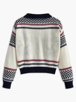 Best Contrast Pattern Zipper Short Cardigan Cardigans|Sweaters & Cardigans
