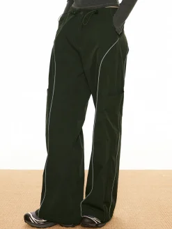 Contrast Piping Drawstring Pants Pants|Bottoms