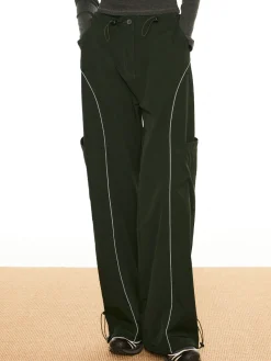 Contrast Piping Drawstring Pants Pants|Bottoms