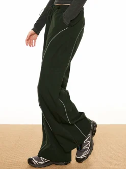 Contrast Piping Drawstring Pants Pants|Bottoms