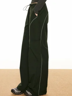 Contrast Piping Drawstring Pants Pants|Bottoms