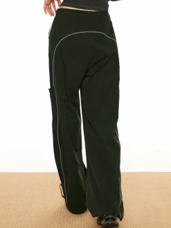 Contrast Piping Drawstring Pants Pants|Bottoms