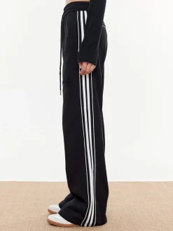 Outlet Contrast Piping Drawstring Sweatpants Pants|Bottoms