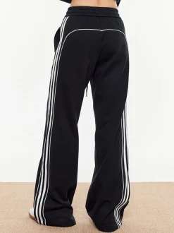 Outlet Contrast Piping Drawstring Sweatpants Pants|Bottoms