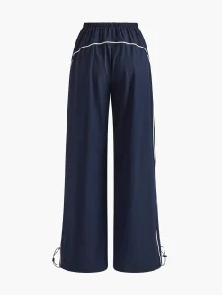 Clearance Contrast Piping Drawstring Pants Pants|Bottoms