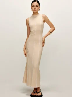 New Contrast Piping Knit Tank Dress Casual Dresses|Summer Dresses