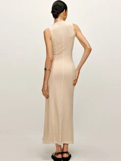 New Contrast Piping Knit Tank Dress Casual Dresses|Summer Dresses