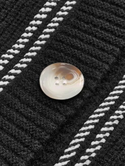 Hot Contrast Piping Panel Cozy Cardigan Cardigans|Sweaters & Cardigans