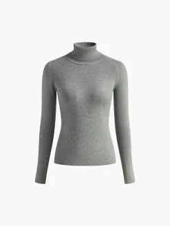 New Contrast Piping Turtleneck Sweater Sweater Tops|Sweaters & Cardigans