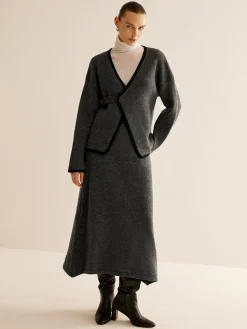 New Contrast Side Piping Belted Sweater Co-ords Sweater Tops|Sweaters & Cardigans