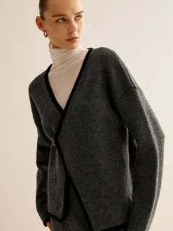 New Contrast Side Piping Belted Sweater Co-ords Sweater Tops|Sweaters & Cardigans