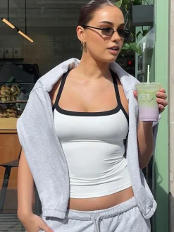 New Contrast Sleeveless Cami Top Tank Tops & Camis|Tops