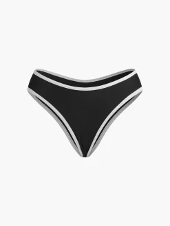 Outlet Contrast Strap Triangle Bikini Set Swimwear|Tops