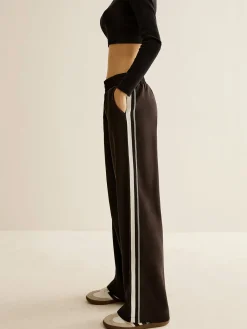 Clearance Contrast Striped Elastic Waist Pants Pants|Bottoms