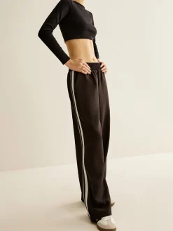 Clearance Contrast Striped Elastic Waist Pants Pants|Bottoms