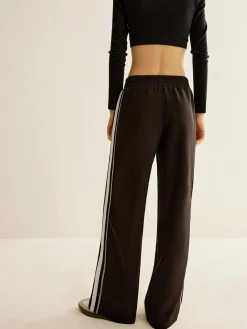 Clearance Contrast Striped Elastic Waist Pants Pants|Bottoms