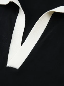Sale Contrast Trim Collar V-neck Knit Sweater Vest Sweater Vests|Sweaters & Cardigans