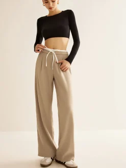 Best Contrast Trim Drawstring Pants Pants|Bottoms