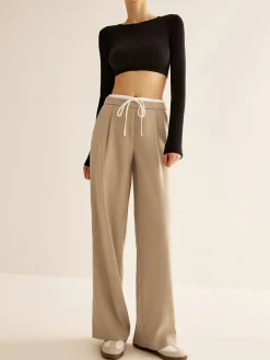 Best Contrast Trim Drawstring Pants Pants|Bottoms