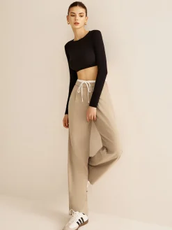 Best Contrast Trim Drawstring Pants Pants|Bottoms