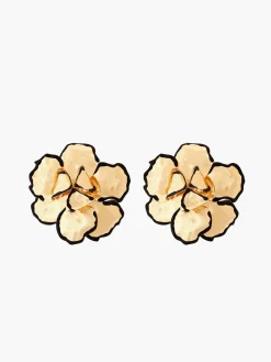 Contrast Trim Floral Earrings Earrings|Accessories