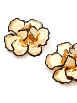 Contrast Trim Floral Earrings Earrings|Accessories