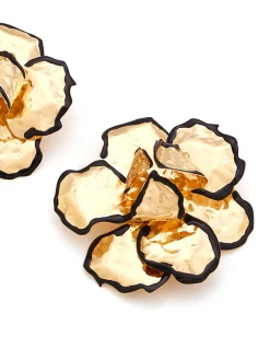 Contrast Trim Floral Earrings Earrings|Accessories
