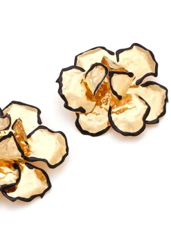 Contrast Trim Floral Earrings Earrings|Accessories