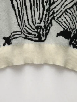 Online Contrast Trim Floral Sweater Vest Sweater Vests|Sweaters & Cardigans