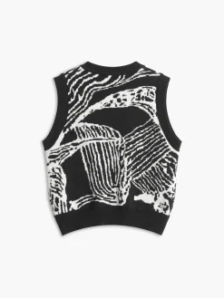 Online Contrast Trim Floral Sweater Vest Sweater Vests|Sweaters & Cardigans