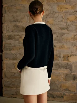 Hot Contrast Trim Jersey Cardigan Cardigans|Sweaters & Cardigans