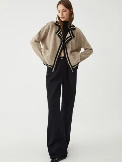 Clearance Contrast Trim Knit Cardigan Cardigans|Sweaters & Cardigans