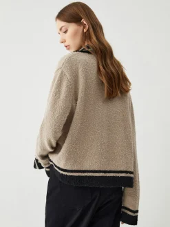 Clearance Contrast Trim Knit Cardigan Cardigans|Sweaters & Cardigans